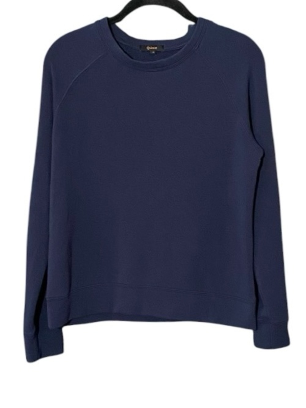 Quince Super Soft Fleece Crewneck Sweatshirt Navy Blue XS - Picture 2 of 6